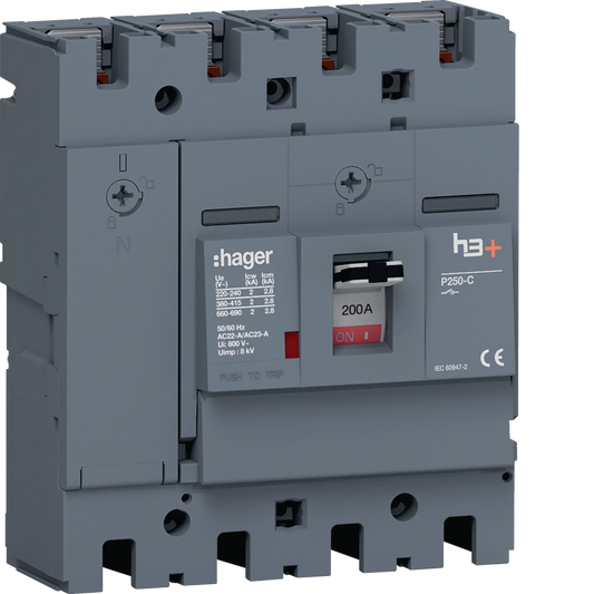 Lasttrennschalter h3+ P250 4 polig 200A FTC | Hager