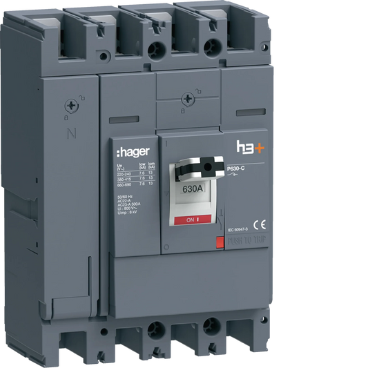 Lasttrennschalter h3+ P630 4 polig 630A FTC | Hager