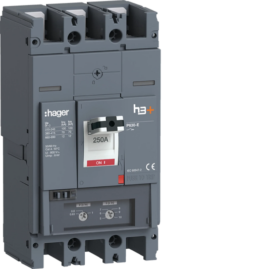 Leistungsschalter h3+ P630 TM 3x250A 70kA | Hager