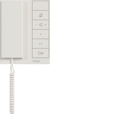 Innenstation audio, IP über 2-Draht, mit Handhörer, intercom speak, weiß | Hager