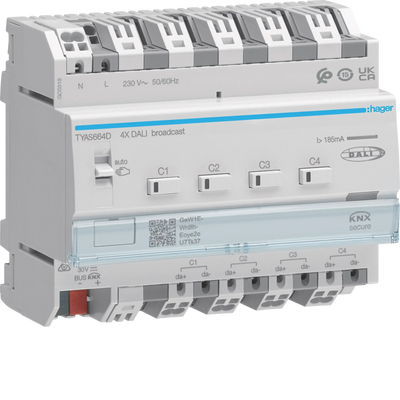KNX/DALI 2 Aktor 4-fach, Broadcast, KNX Secure, easy, RGB(T)W | Hager