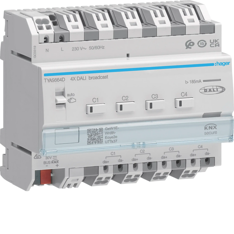 KNX/DALI 2 Aktor 4-fach, Broadcast, KNX Secure, easy, RGB(T)W | Hager