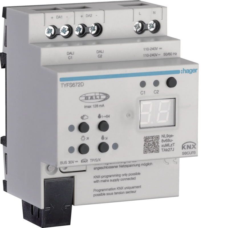 KNX/DALI 2 Gateway, KNX Secure, 2-fach | Hager