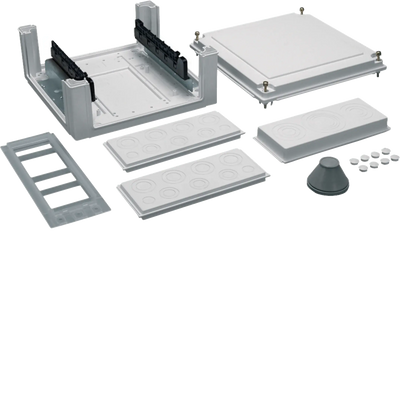 Kabelanschlusskasten, univ., 324x307x149mm, IP54, SKII, SaS-Träger-40mm, seitl. | Hager