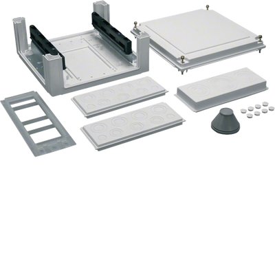 Kabelanschlusskasten, univ., 324x307x149mm, IP54, SKII, SaS-Träger-60mm, seitl. | Hager