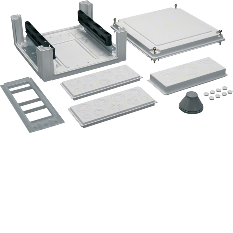 Kabelanschlusskasten, univ., 324x307x149mm, IP54, SKII, SaS-Träger-60mm, seitl. | Hager