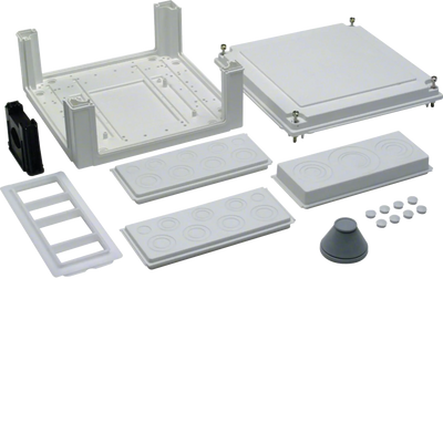 Kabelanschlusskasten, univers, 324x307x149mm, IP54, SKII, seitlich leer | Hager