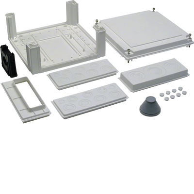 Kabelanschlusskasten, univers, 324x307x149mm, IP54, SKII, unten leer | Hager