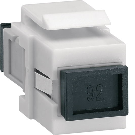 Keystone Modul, univers, LWL, SC Buchse auf SC Buchse, SimPLEx, Multimode, weiß | Hager