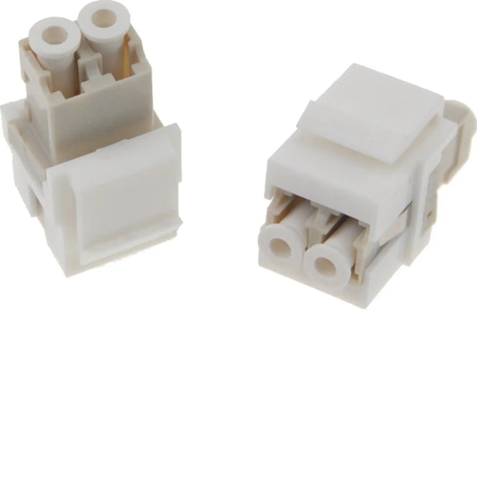 Keystone Modul, universal, LWL, LC Buchse auf LC Buchse, DuPLEx, weiß | Hager