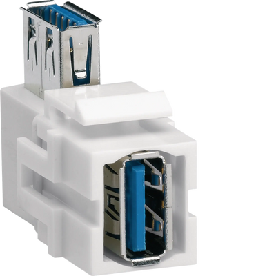 Keystone Modul, universal, USB 3.0 A-Buchse 90° gewinkelt auf USB 3.0 A-Buchse | Hager