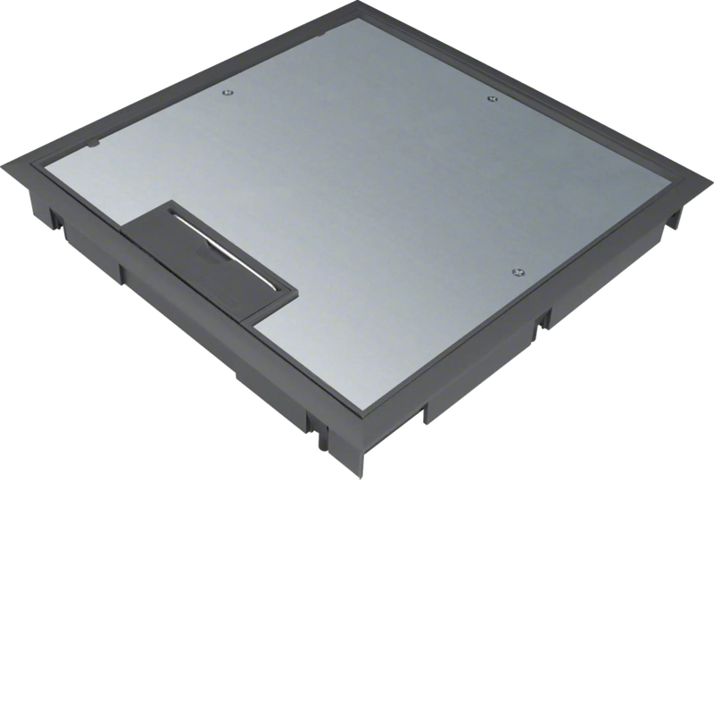Klappdeckel Q08 294x294mm für 5mm Bodenbelag aus Polyamid tiefschwarz | Hager