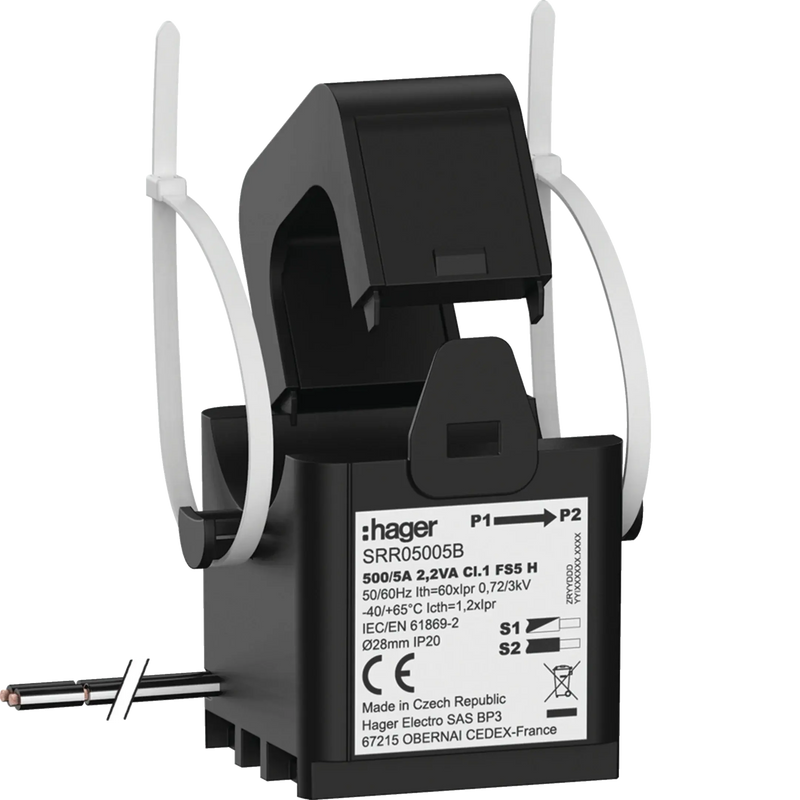 Klappwandler SC2 28mm 500/5A 2.2VA Klasse 1 | Hager