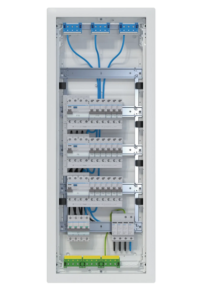 Kleinv.,volta,UPV,5x12PLE,IP30,best.u.verdrah.,3 FI-Kreise,Übersp.abl.,Hauptsch. | Hager