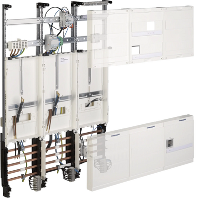 Komplettf., univZ, 1050mm, 3-feld, Wärmepumpe, für Drewag/ENSO/Stromnetz Leipzig | Hager
