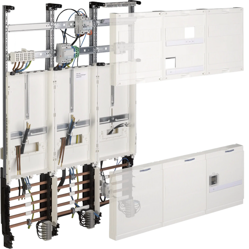 Komplettf., univZ, 1050mm, 3-feld, Wärmepumpe, für Drewag/ENSO/Stromnetz Leipzig | Hager