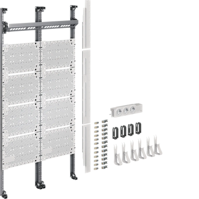 Komplettfeld Multimedia, universZ, 1050mm, 2-feld, mit 12xPatchmodulen RJ45 | Hager