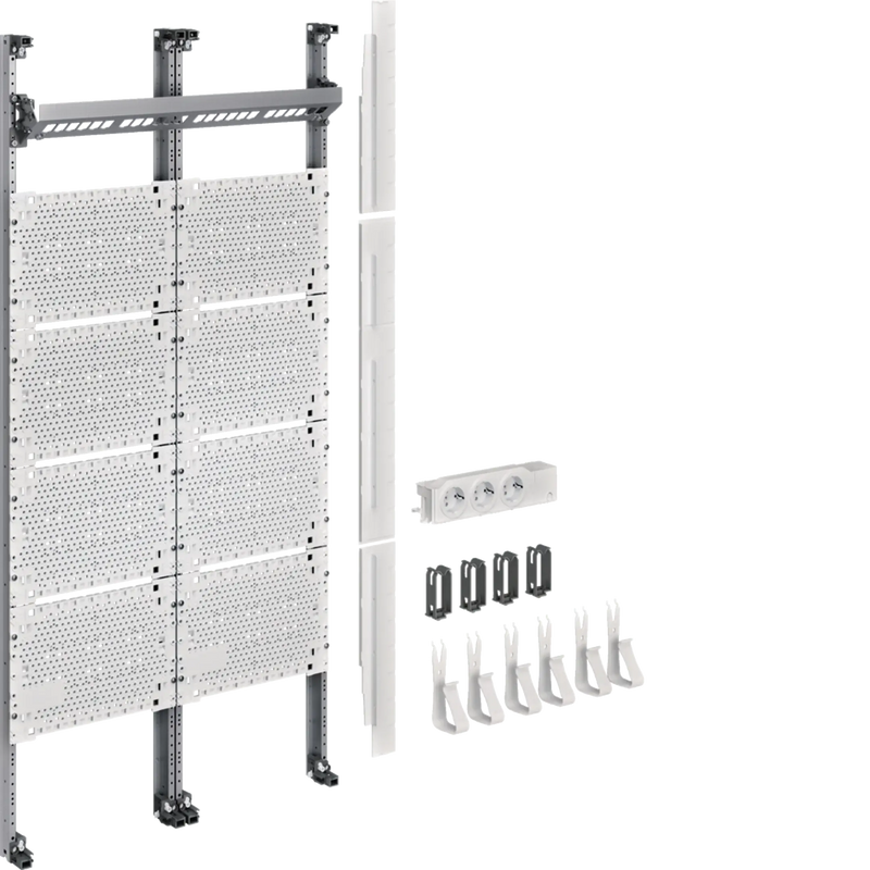 Komplettfeld Multimedia, universZ, 1050mm, 2-feld, ohne Patchmodule | Hager