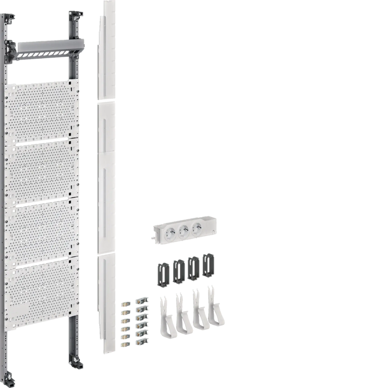 Komplettfeld Multimedia, universZ, 1050mm,1-feld, mit 6xPatchmodulen RJ45 | Hager