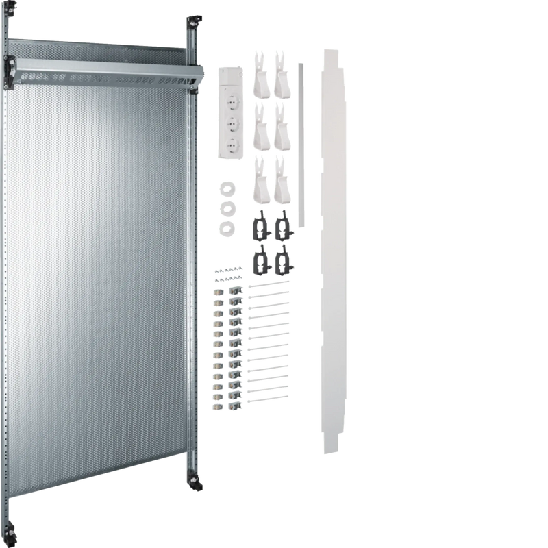 Komplettfeld Multimedia, universZ, 1200mm, 2-feld, mit 12xPatchmodulen RJ45 | Hager