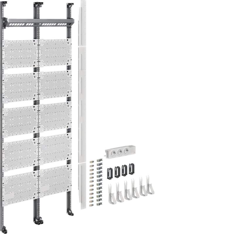 Komplettfeld Multimedia, universZ, 1350mm, 2-feld, mit 12xPatchmodulen RJ45 | Hager