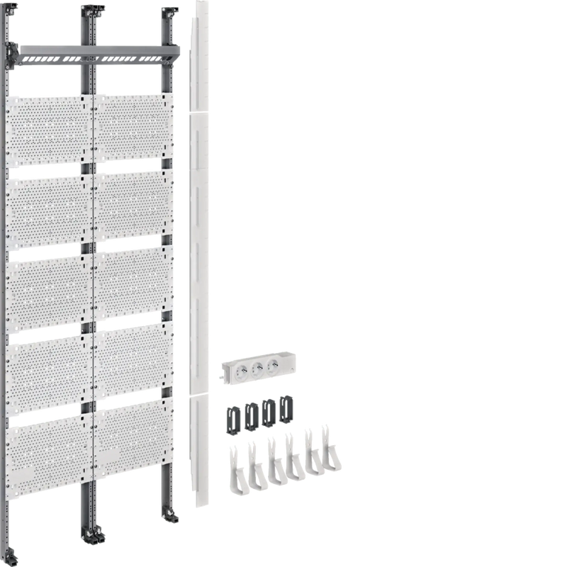 Komplettfeld Multimedia, universZ, 1350mm, 2-feld, ohne Patchmodule | Hager