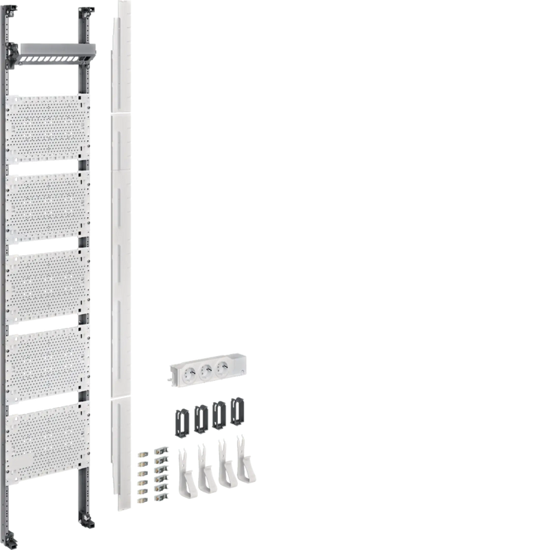 Komplettfeld Multimedia,universZ Z, Höhe 1350mm,1--feld,mit 6xPatchmodulen RJ45 | Hager