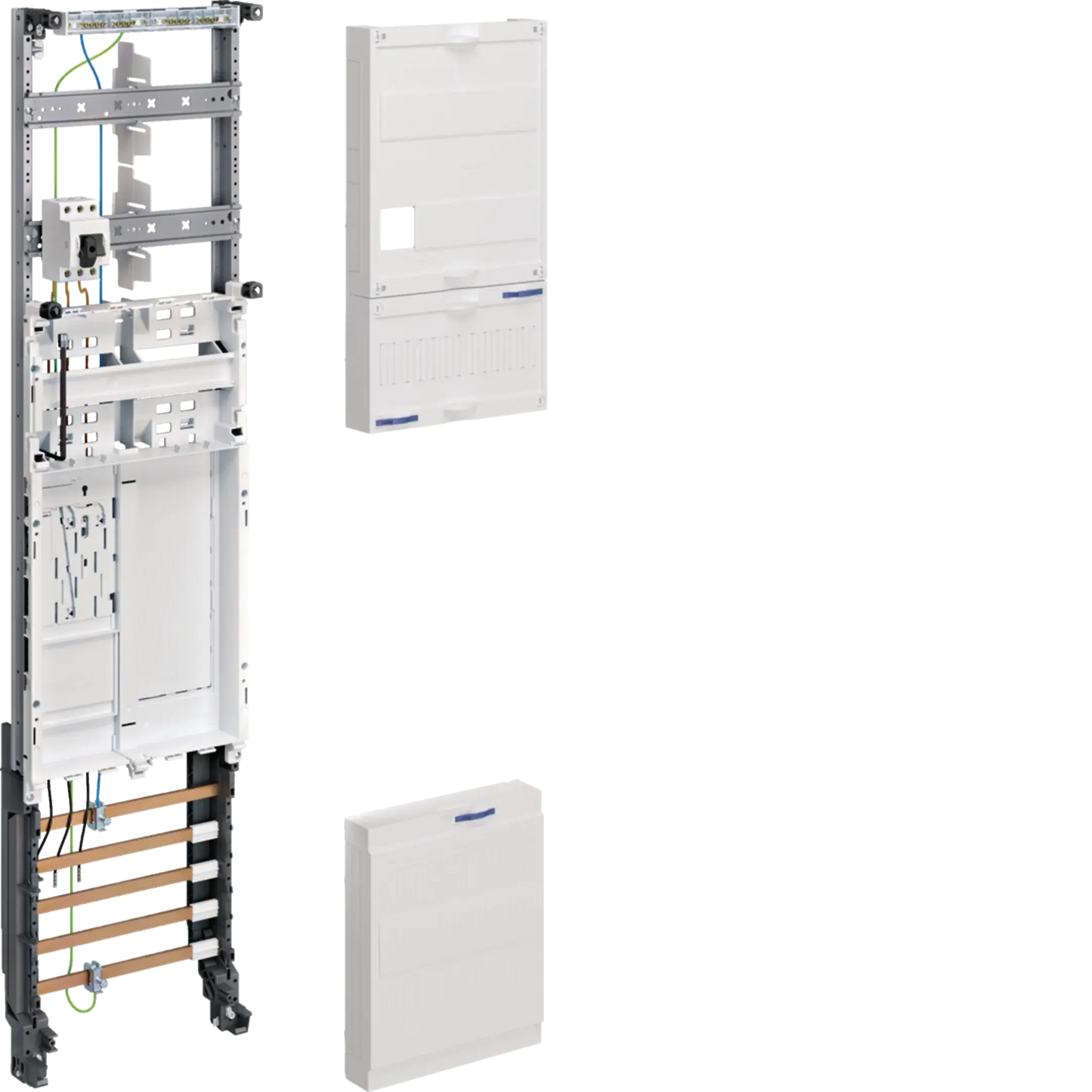 Komplettfeld, univ.Z, BKE-I, OKK, 1 ZP, Hauptschalter, H=1050mm, 16mm², 1-feldig | Hager