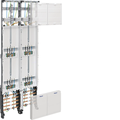 Komplettfeld, univers Z, 1350mm, 4 Zählerplätze, 3-Punkt, 2-feld | Hager