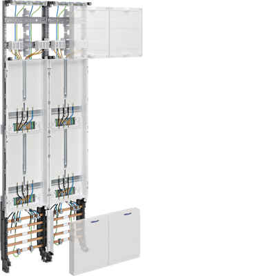 Komplettfeld, univers Z, 4 Zählerplätze, 3P., H=1350mm, 2-feldig | Hager