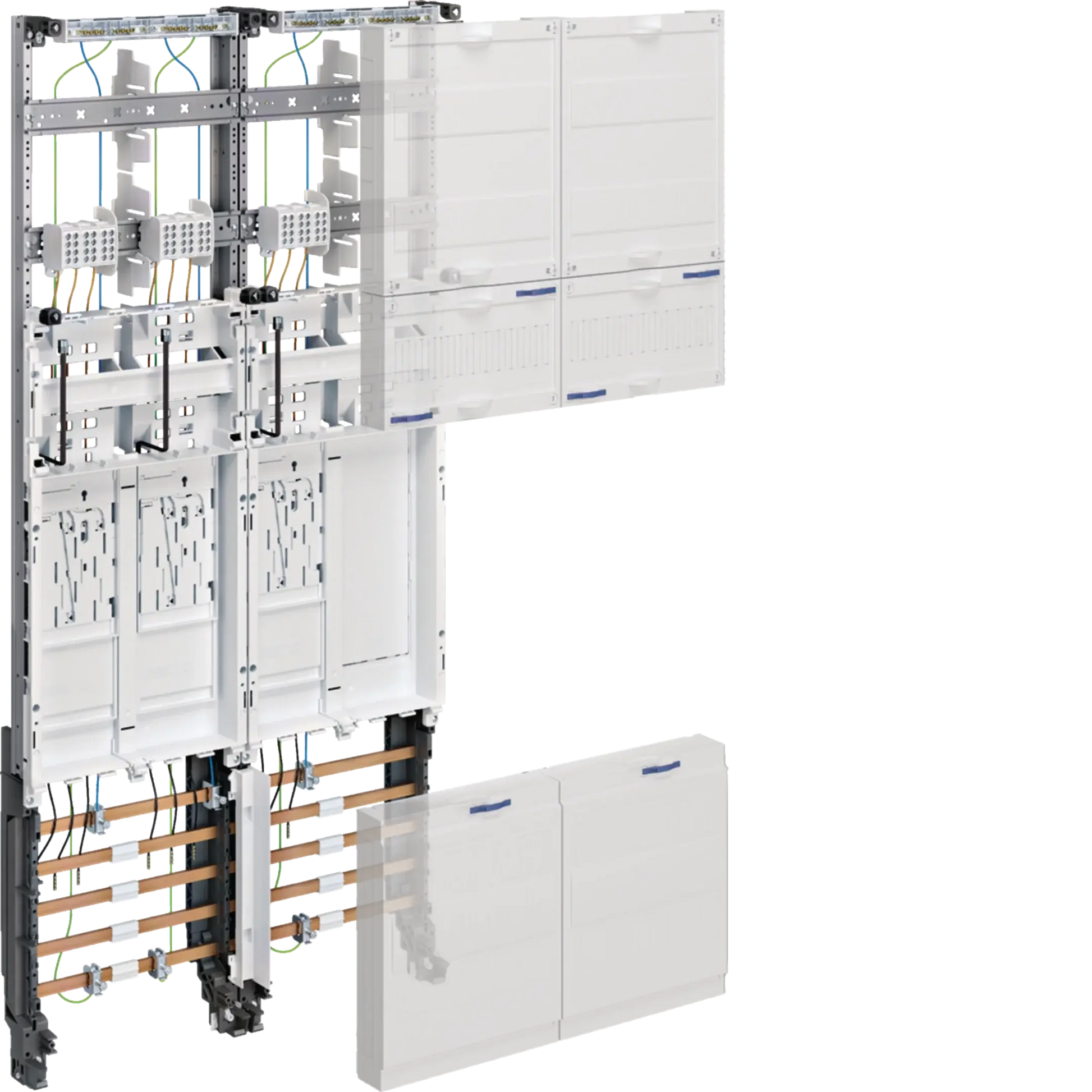 Komplettfeld, universZ, 1050mm, 3 ZP/Reserve, eHZ, DSS, 2-feld, Ausführung EnBW | Hager