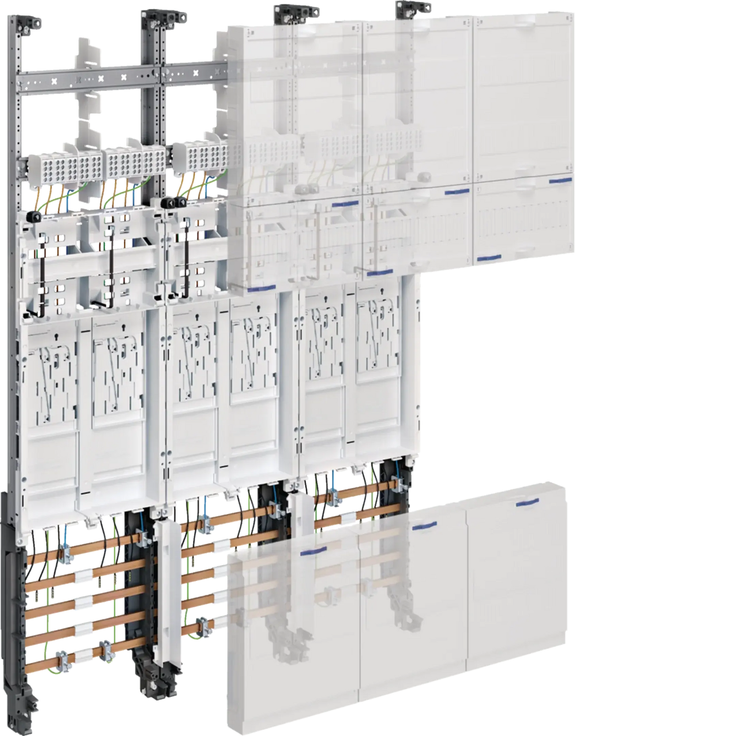 Komplettfeld, universZ, 1050mm, 6 ZP, eHZ, DSS, 3-feld, Ausführung VEW-Saar | Hager