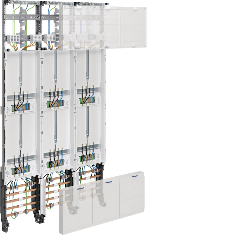 Komplettfeld, universZ, 1350mm, 6 Zählerplätze, 3-Punkt, 3-feld | Hager