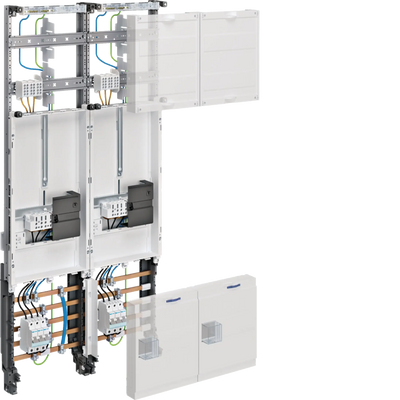 Komplettfeld,universZ,2ZP,3-Pkt.,mit ZSK,1050x500mm,2-feld.,Ausf. Lux, 16mm² | Hager