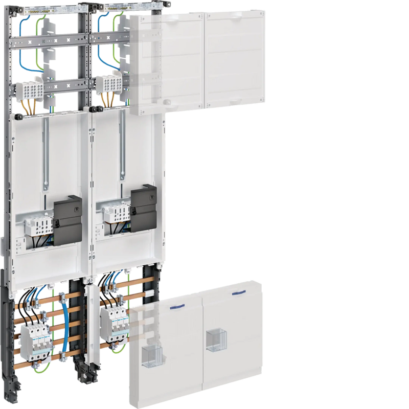 Komplettfeld,universZ,2ZP,3-Pkt.,mit ZSK,1050x500mm,2-feld.,Ausf. Lux, 16mm² | Hager