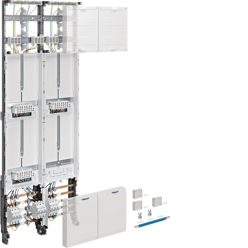Komplettfeld,universZ,3ZP,RES,3-Pkt.,mit ZSK,1350x500mm,2-feld.,Ausf. Lux, 16mm² | Hager