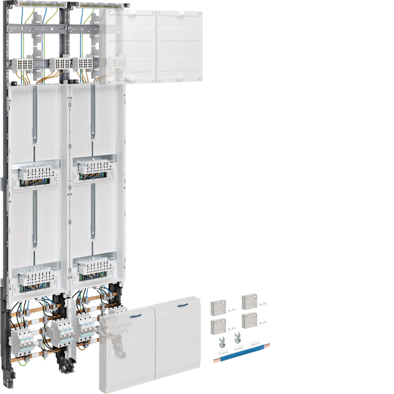 Komplettfeld,universZ,4ZP,3-Pkt.,mit ZSK,1350x500mm,2-feld.,Ausf. Lux, 16mm² | Hager