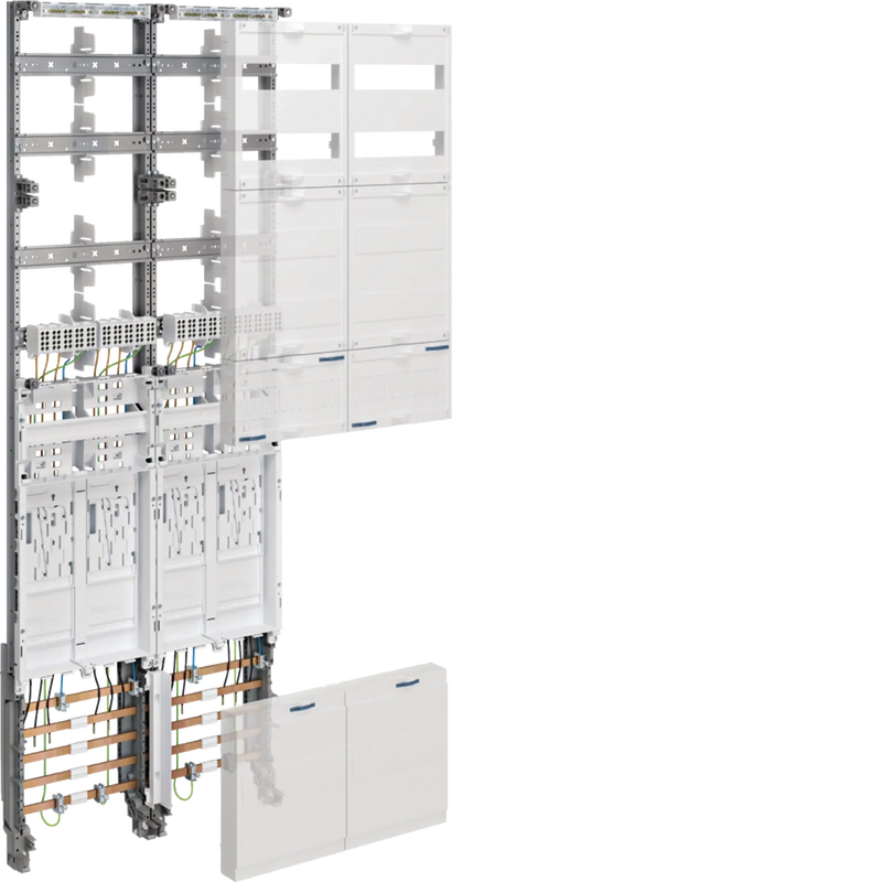 Komplettfeld,universZ,BKE-I,4 ZP,H=1350mm,4-rh.,10mm²,HLAK 5-pol.,2-feldig | Hager