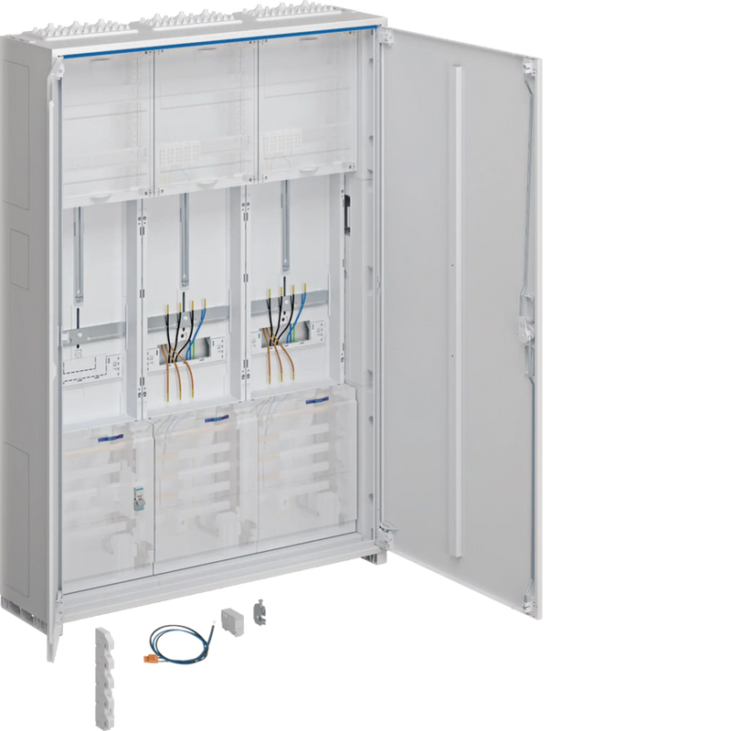 Komplettschr., univ.Z, 1100x800x205mm, SKII, IP44, 2ZP/SG, 3-feld, VBEW | Hager