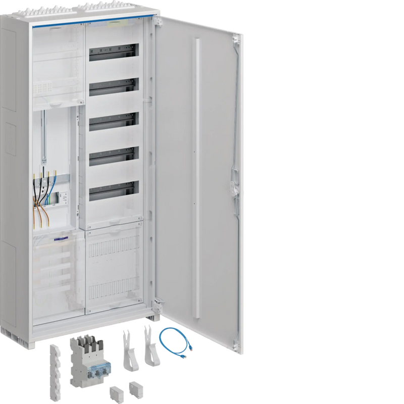 Komplettschrank, univ.Z 1ZP, 3-Pkt, VT5, APZ, SLS 63A, ESA, 1100x550x205mm, IP44 | Hager