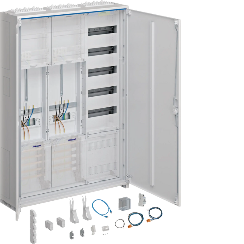 Komplettschrank, univ.Z, 1100x800x205mm, SKII, IP44, 2ZP/VF-5rh, APZ, 3-feld | Hager