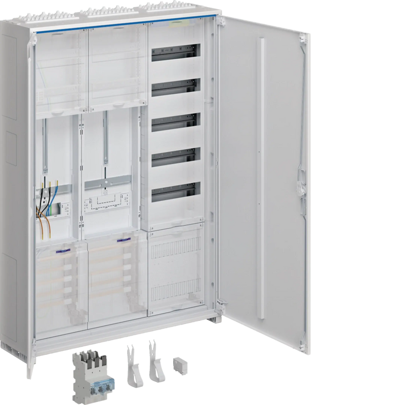 Komplettschrank, univ.Z, 1ZP, SG, 3-Pkt, VT5, APZ, SLS 50A, 1100x800x205mm, IP44 | Hager