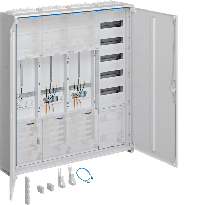 Komplettschrank, univ.Z, 2 ZP., 1 SG, 3P., APZ, VT5, H=1100mm, 4-feldig, ESA | Hager
