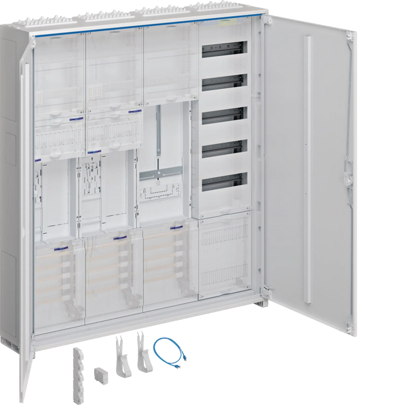 Komplettschrank, univers Z, 2ZP, eHZ, 1SG, APZ, VT5, H=1100mm, 4-feldig, ESA | Hager