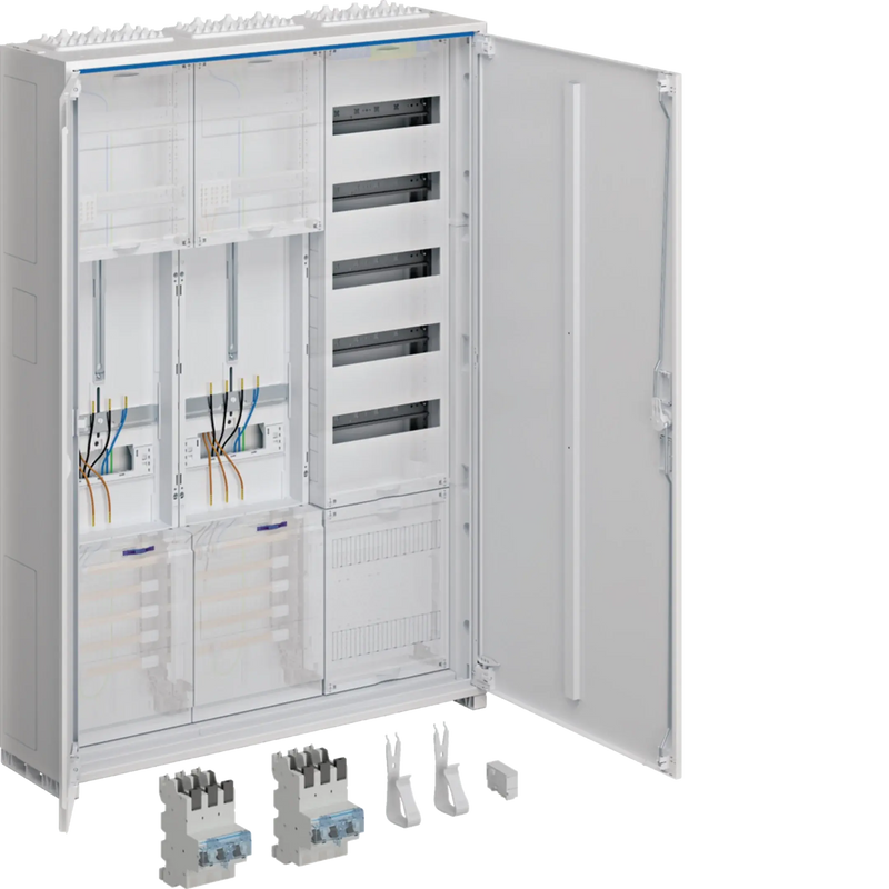 Komplettschrank, universZ, 2ZP, 3-Pkt, VT5, APZ, SLS 50A, 1100x800x205mm, IP44 | Hager