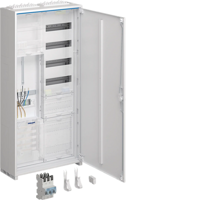 Komplettschrank,univ.Z,1 ZP,3-P.,APZ,zRfZ,VT4,1100x550x205mm,16 mm²,SK II,IP44 | Hager