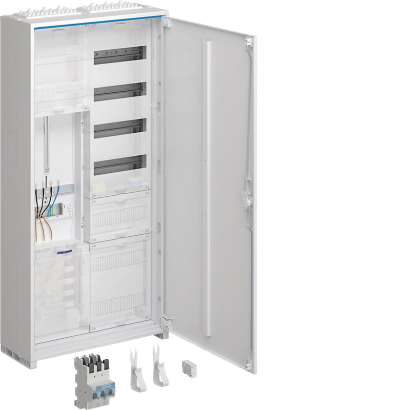 Komplettschrank,univ.Z,1 ZP,3-P.,APZ,zRfZ,VT4,1100x550x205mm,16 mm²,SK II,IP44 | Hager