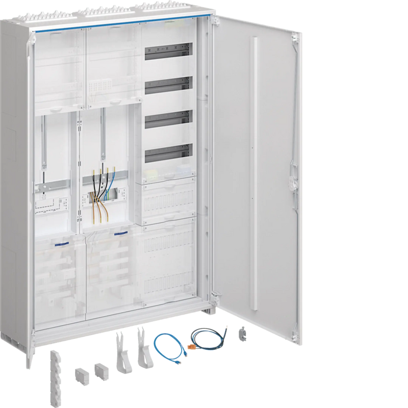 Komplettschrank,univ.Z,1 ZP,SG,3-P.,APZ,zRfZ,VT4,1100x550x205mm,16 mm²,ESA,IP44 | Hager