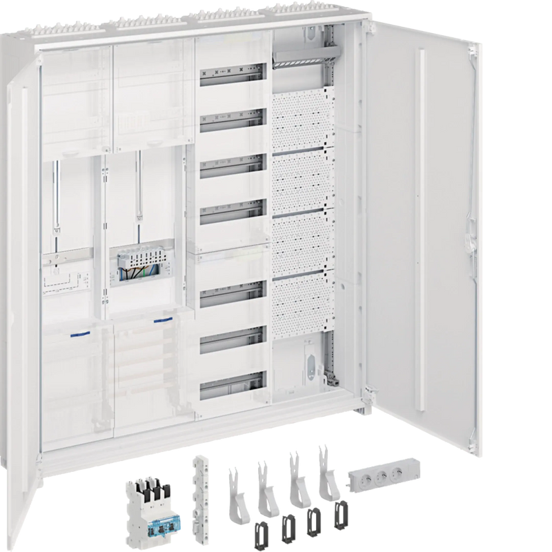 Komplettschrank,universZ,1ZP,SG,VT7,MM,1100x1050x205mm,SKII,IP54,2-f.,Ausf. Lux | Hager