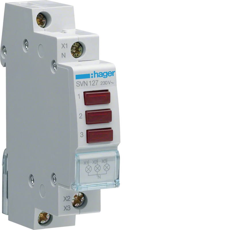 LED Leuchtmelder 3fach rot 230V AC 1PLE | Hager